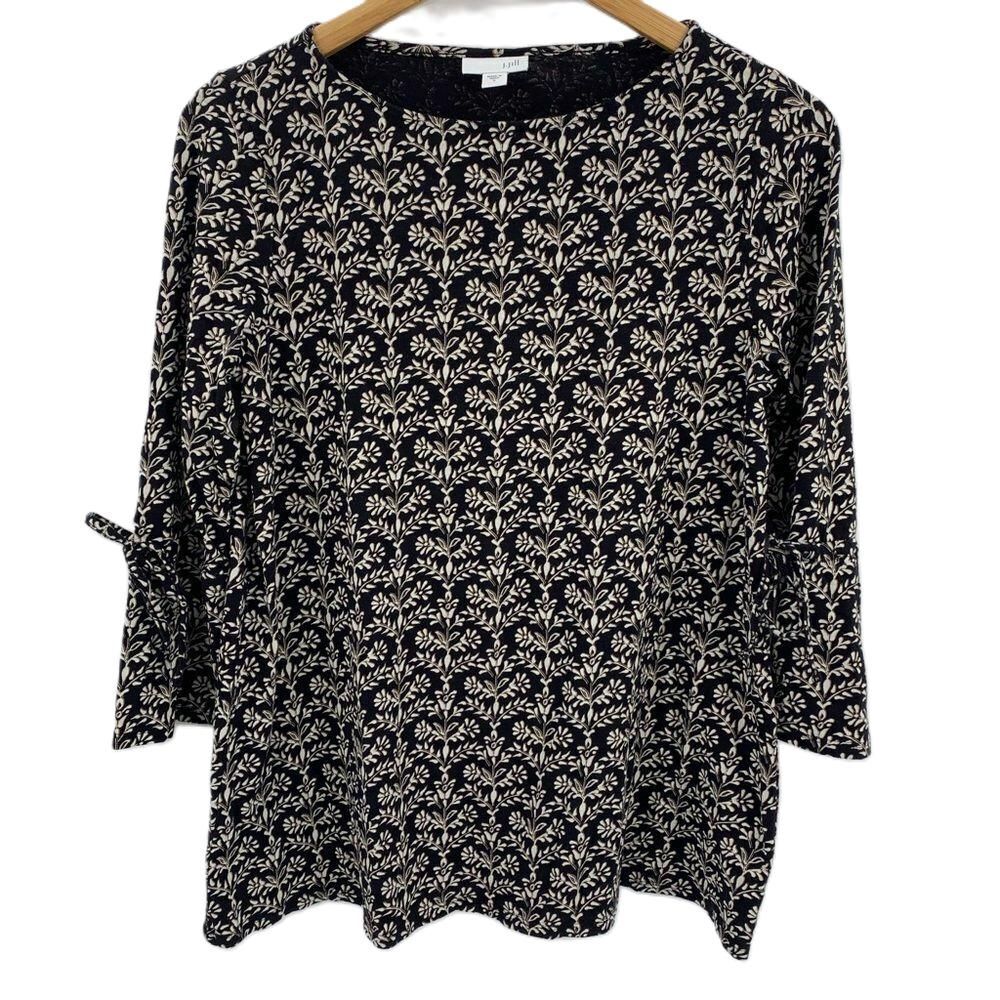 J. Jill tunic patterned top tie sleeve small